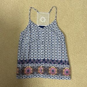 Blue and white summer shirt.